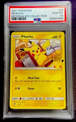 2021 Pokemon McDonald's Collection #25 PIKACHU PSA 10 GEM MINT - Image 1