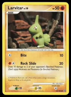 Larvitar 63/100 Common Pokemon Stormfront MP - Image 1