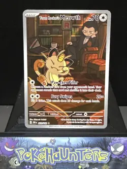 Pokemon Card Team Rocket’s Meowth 203/182 Illustration Rare Destined Rivals NM - Image 1