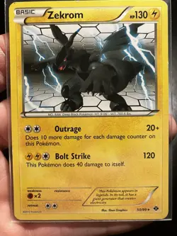 Pokemon TCG Zekrom 50/99 Next Destinies RARE NON HOLO Card LP Excellent - Image 1