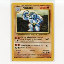 Pokemon TCG Machoke 034/102 WotC Base Set Unlimited Regular Card EN-LP 1999 - Image 1