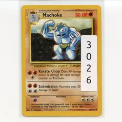 Pokemon TCG Machoke 034/102 WotC Base Set Unlimited Regular Card EN-LP 1999 - Image 3