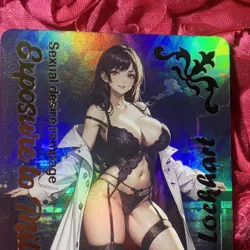 Tifa Lockhart Final Fantasy VII Night City Goddess Waifu Anime Holo Card - Image 3