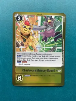 Chartreuse Memory Boost! LM-047 Promo LM-06 Billion Bullet Digimon Card Game x1 - Image 1