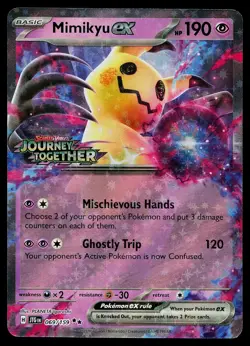 Pokemon Card Mimikyu ex 069/159 Double Rare SV09: Journey Together Stamped - Image 1