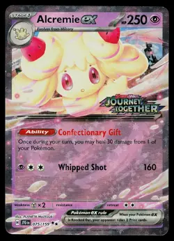 Pokemon Card Alcremie Ex 075/159 Journey Together Stamped Promo - Image 1