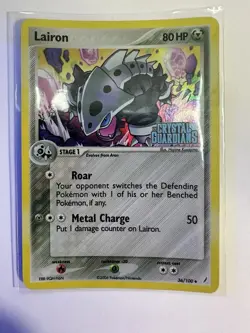 Lairon - 36/100 - Uncommon Reverse Holo Ex Crystal Guardians Poor Pokemon Card - Image 1