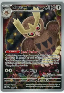 Pokemon Card Noctowl Pokemon Center 142 Promo NEAR MINT - Image 1