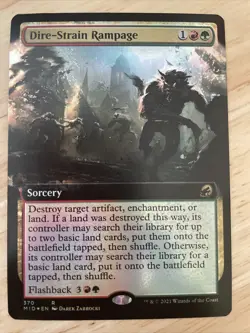 MTG Dire-Strain Rampage Innistrad: Midnight Hunt 370 Extended Art FOIL Rare NM/M - Image 1