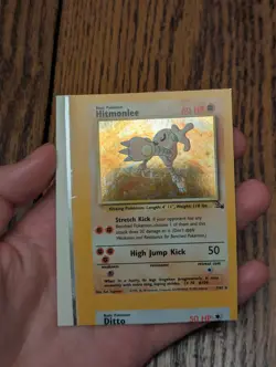 Pokemon Fossil Holo Edge Of Sheet NFC Hitmonlee Miscut Error - Image 1
