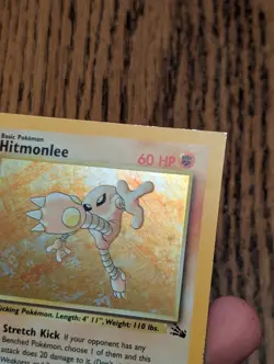 Pokemon Fossil Holo Edge Of Sheet NFC Hitmonlee Miscut Error - Image 3