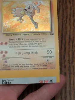 Pokemon Fossil Holo Edge Of Sheet NFC Hitmonlee Miscut Error - Image 5