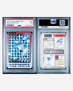 PSA 7 Pokemon Japanese Articuno PRISM Bandai Carddass 1997 No. 144 Vintage - Image 1