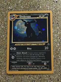 Pokemon TCG Umbreon Neo Discovery First Edition Holo Rare Fan Art - Image 1