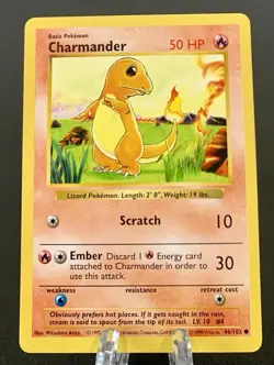 Pokemon TCG Base Set Charmander #46 Shadowless - Image 1