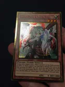 Yu-Gi-Oh PGL3-EN052 Ghost Ogre & Snow Rabbit Gold Rare No Name Misprint Error NM - Image 3