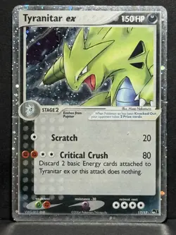 POKEMON TYRANITAR EX 17/17 PROMO POP SERIES 1 COSMOS HOLOFOIL LP CARD SEE PICS - Image 1