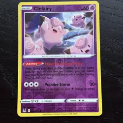 Clefairy 062/196 Pokemon Lost Origin SWSH Reverse Holo Common Card NM - Image 1