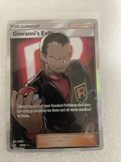 Pokemon TCG Giovanni's Exile Trainer Full Art Ultra Rare Card 67/68 Hidden Fates - Image 1