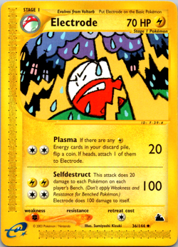 Electrode 36/144 - NON-HOLO - UNCOMMON - Skyridge - POKEMON CARD - Near Mint - Image 1