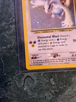Pokemon TCG Lugia Neo Genesis Holo Rare Card 9/111 Unlimited Edition Vintage - Image 4