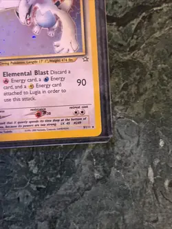 Pokemon TCG Lugia Neo Genesis Holo Rare Card 9/111 Unlimited Edition Vintage - Image 5