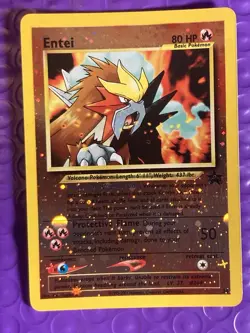 Pokemon Card - Entei #34 Black Star WOTC Movie Promo Reverse Holo NM - Image 1