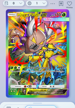 Mega Pinsir Rainbow Rare 2?, Pokemon TCG POCKET, Mega-Rising, English - Image 1