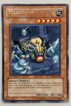 YuGiOh Millennium Scorpion TLM-EN009 1st Edition Rare NM - Image 1
