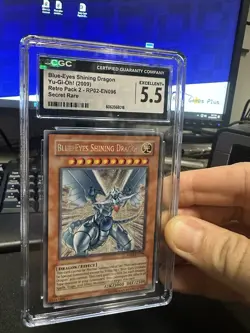[CGC 5.5 EX+]Blue-Eyes Shining Dragon RP02-EN096 Retro Pack 2-Unlimited Edition - Image 1