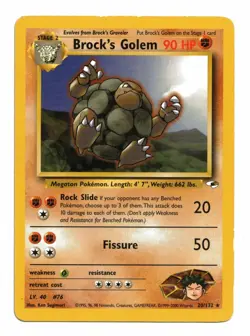 Pokemon Card: Brock's Golem 20/132 Gym Heroes Set Rare! EXC - Image 1
