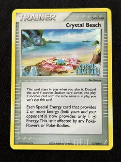 Crystal Beach - 75/100 - Pokemon EX Crystal Guardians Reverse Holo Card Stamped - Image 1