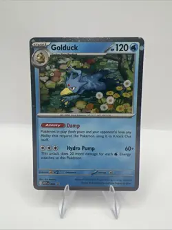 Pokemon TCG Golduck 008 ME: Mega Evolution Cosmos Holo Black Star Promo Card NM - Image 1