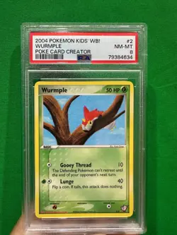 2004 POKEMON KIDS' WB! POKE CARD CREATOR #2 WURMPLE PSA 8 - Image 3