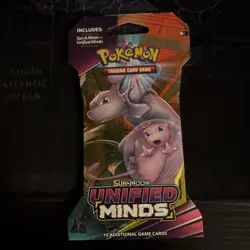 Pokemon TCG Sun & Moon Unified Minds Sleeved Booster Mew Mewtwo ART 2019 SEALED - Image 1