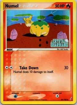 Numel 59/100 Near Mint ex Crystal Guardians Reverse Holo Stamped Pokemon - Image 1