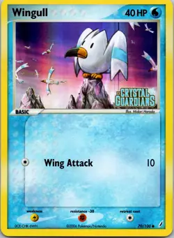 Wingull 70/100 Near Mint ex Crystal Guardians Reverse Holo Stamped Pokemon - Image 1