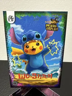 Lilo & Stitch (Pikachu) #198 - Galaxy Holo - Electric Pikachu Cosplay - Pokemon - Image 1