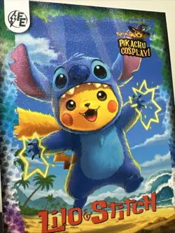 Lilo & Stitch (Pikachu) #198 - Galaxy Holo - Electric Pikachu Cosplay - Pokemon - Image 2