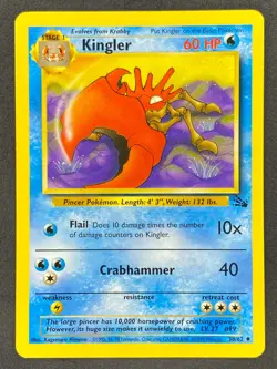Pokemon Kingler 38/62 FO Fossil Unlimited LP/NM - Image 1