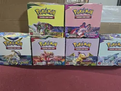 6x EMPTY Pokemon TCG SWSH Evolving Skies/Fusion Strike/More Booster Boxes w/pack - Image 1