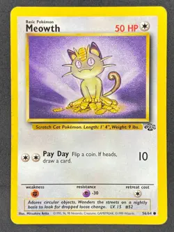 Pokemon Meowth 56/64 JU Jungle Unlimited LP/NM - Image 1