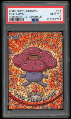 2000 TOPPS CHROME POKEMON T.V. #45 VILEPLUME SPARKLE PSA 10 ***LOW POP 18*** - Image 1