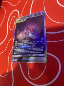 Pokemon TCG Gengar & Mimikyu GX Holo Ultra Rare Card Sun & Moon Team Up 165/181 - Image 2