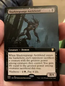 1x BORDERLESS SHADOWGRANGE ARCHFIEND - Commander - MTG - Magic the Gathering - Image 1