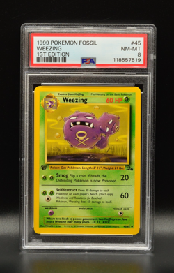 Weezing 1st Edition 1999 Pokemon Fossil #45 WOTC PSA 8 Newly Graded - Image 1