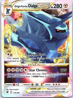 Origin Forme Dialga VSTAR 114/189 SWSH10: Astral Radiance - Pokemon Card - NM - Image 1