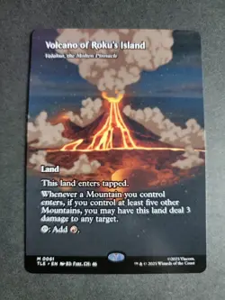 Volcano of Roku's Island (Borderless) Mythic MTG Avatar Eternal - Image 1