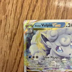 Alolan Vulpix VSTAR 034/195 Ultra Rare Silver Tempest Pokemon TCG Near Mint - Image 2