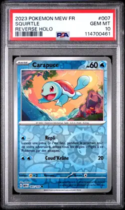 2023 POKEMON FRENCH MEW FR-151 REVERSE HOLO #007 SQUIRTLE PSA 10 - Image 1